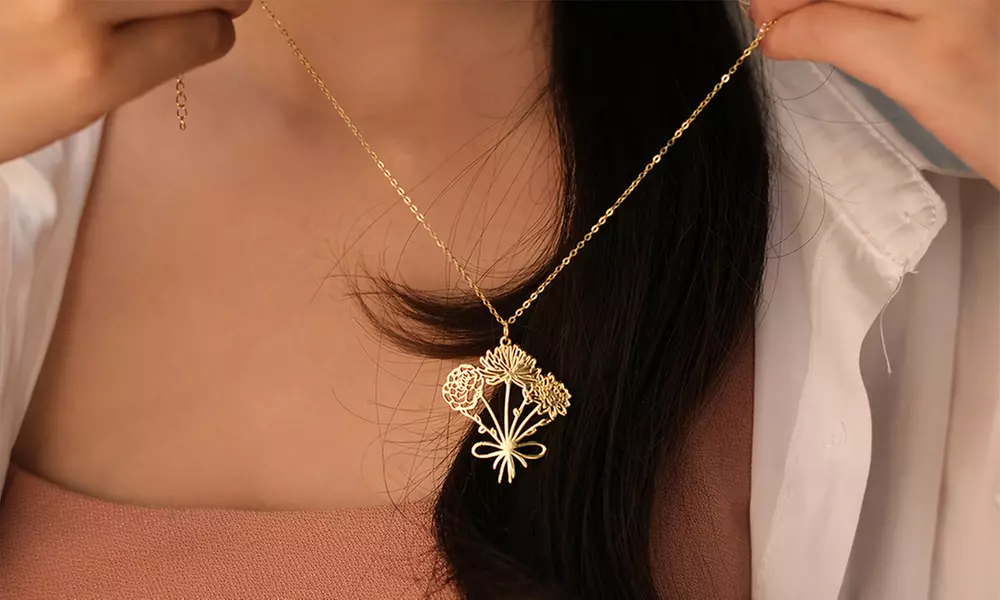 Halskette mit Geburtsblume von Justyling