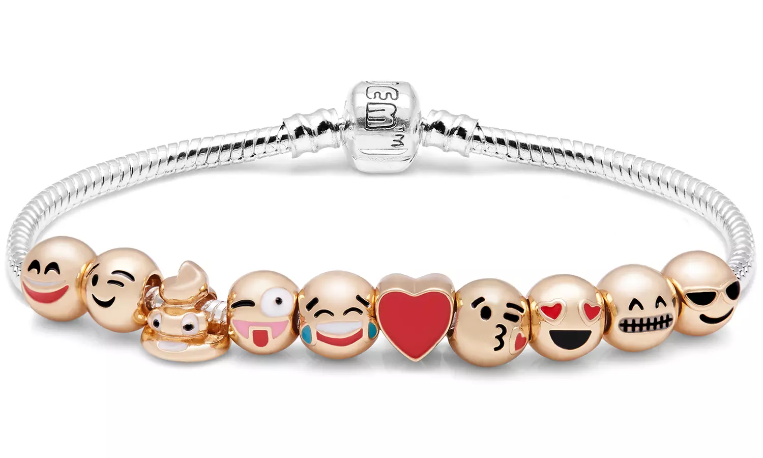 1 ou 2 bracelets plaqué Or 10 charms Emoji - Primary Image