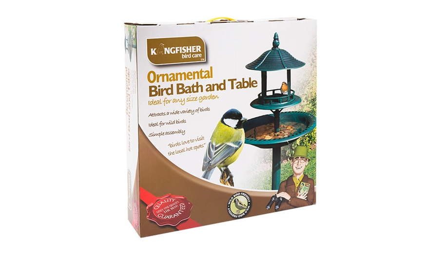 Image 3: Ornamental Bird Bath and Feeder