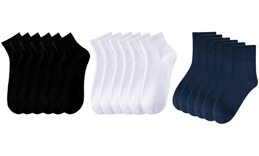 Image 1: 24-Pack of Bottom Up Men's Ankle Stretch Cotton Low Cut Sports Socks