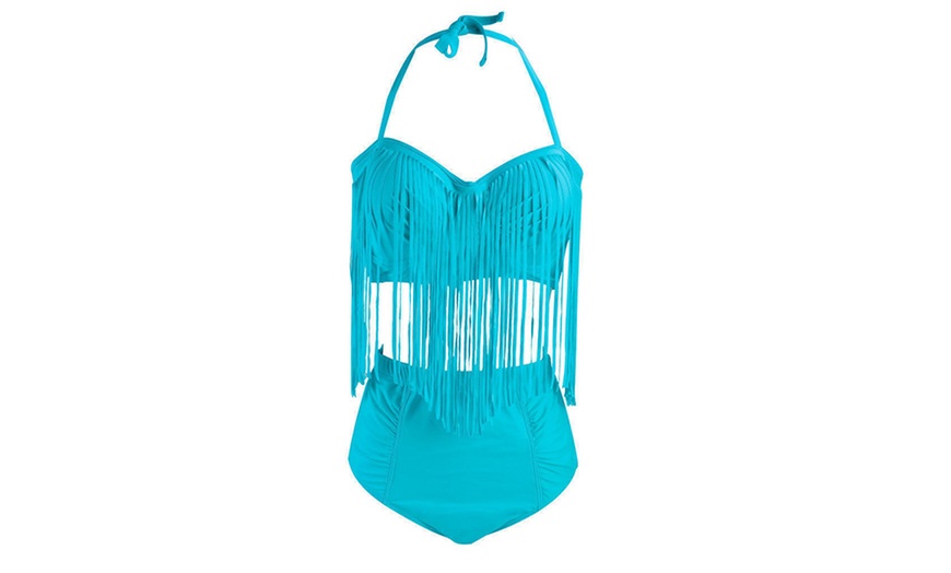 Image 13: Plus Size Fringe Bikini