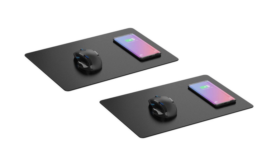 Image 8: One or Two Mouse Pads with Wireless Induction Charging Zone