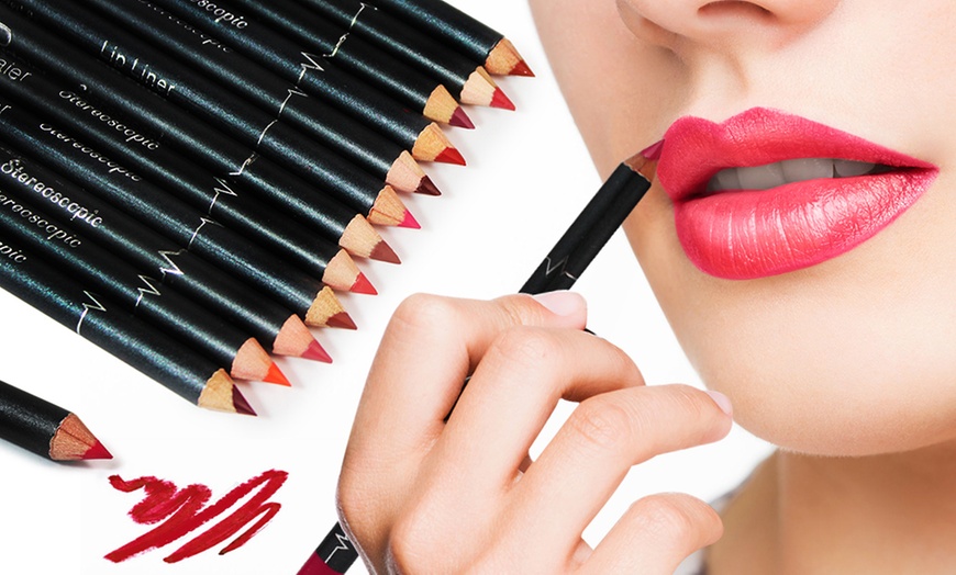 Image 3: 12-Piece Makeup Lip Pencil Set