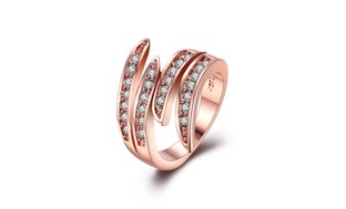 18K Rose Gold Plated Ring with Swarovski Elements