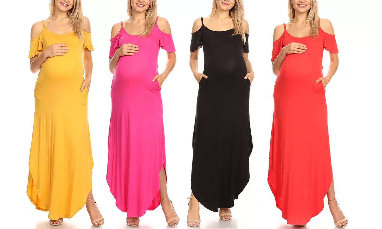 White Mark Women's Maternity 'Reta' Maxi Dress. Plus Sizes Available. - Primary Image