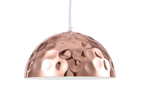 Lampadario Bump con paralume in acciaio e finitura in rame