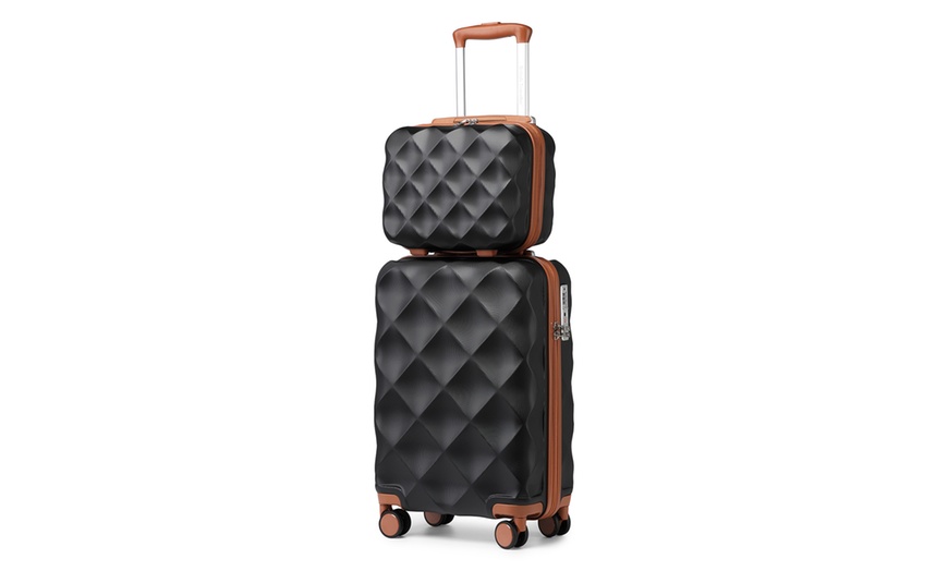 Image 44: One or Four pcs Ultralight ABS Diamond Suitcase
