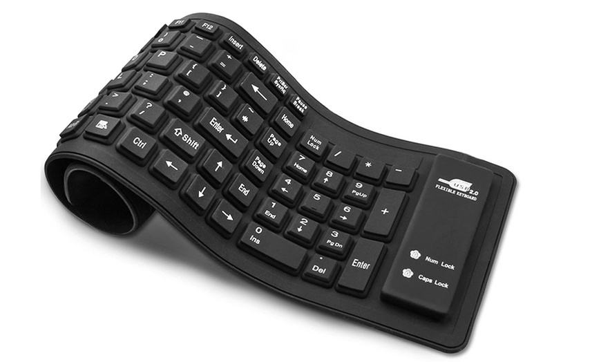 Image 9: Black Silicone Keyboard