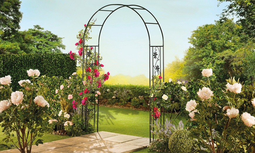 Image 1: 2.2m Metal Garden Arch