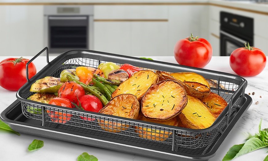 Image 7: Two Piece Air Fryer Crisper Tray