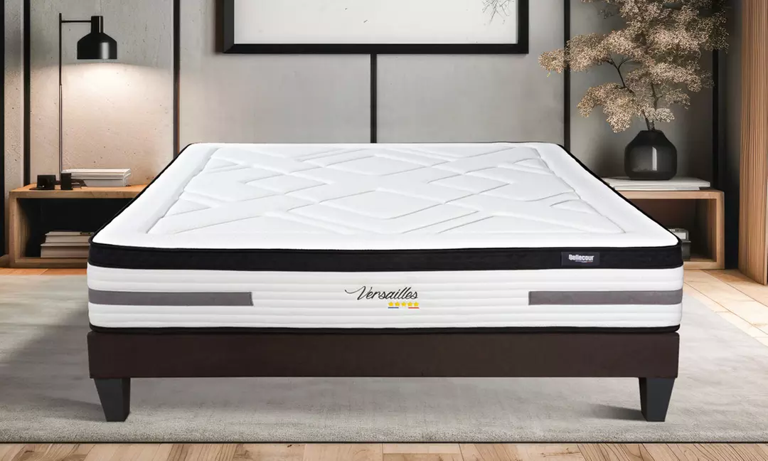 Matelas Versailles bitechnologie, mémoire de forme et ressorts ensachés, 24 cm, sommier et pack prêt à dormir en option - Primary Image