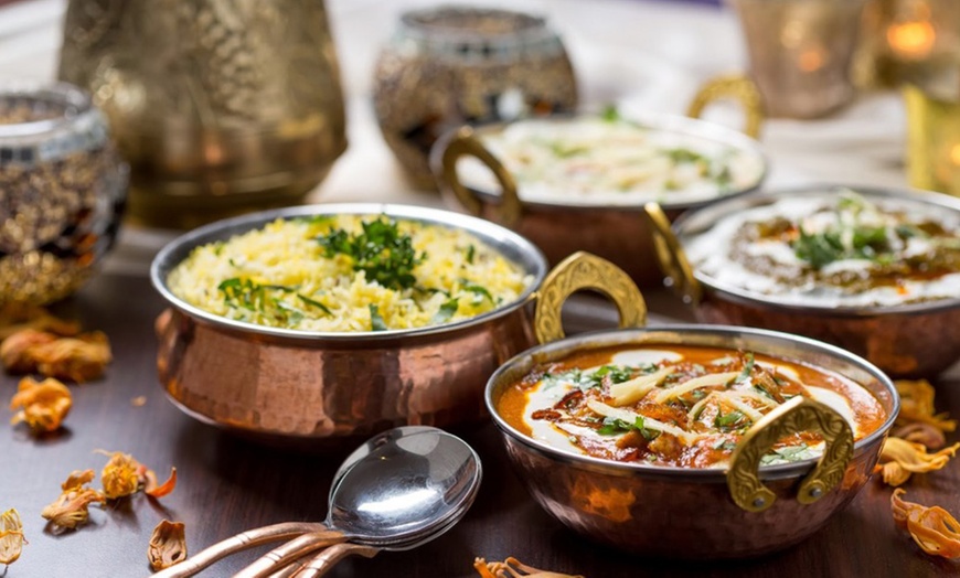 Image 1: Indian Banquet with Wine for 2