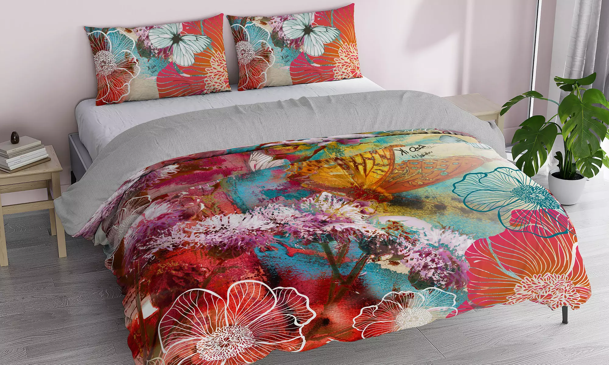 Parure copripiumino Kiosa in stampa digitale