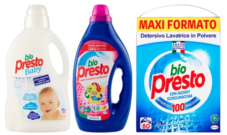Fino a 8 confezioni di detersivo Bio Presto Dixan, disponibili in 3 tipologie