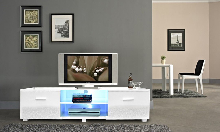 Image 3: TV Stand with LED Lights