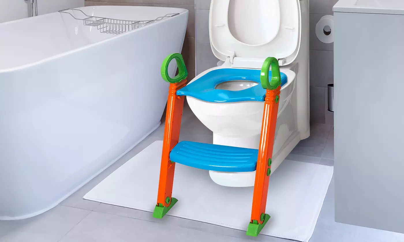 Portable Folding Kids Potty Training Seat with Step Stool Ladder - Primary Image