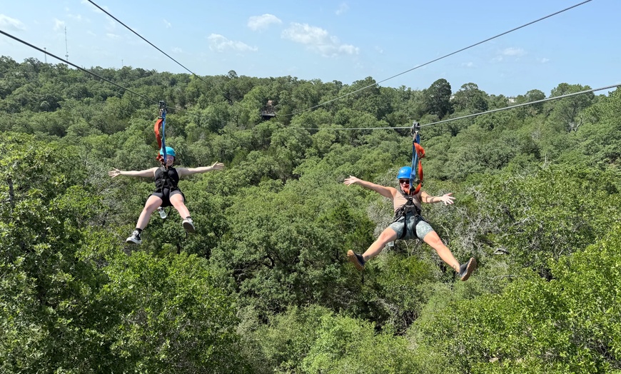 Image 1: Fly Together on 5 Separate Zip Lines to Ride!!!
