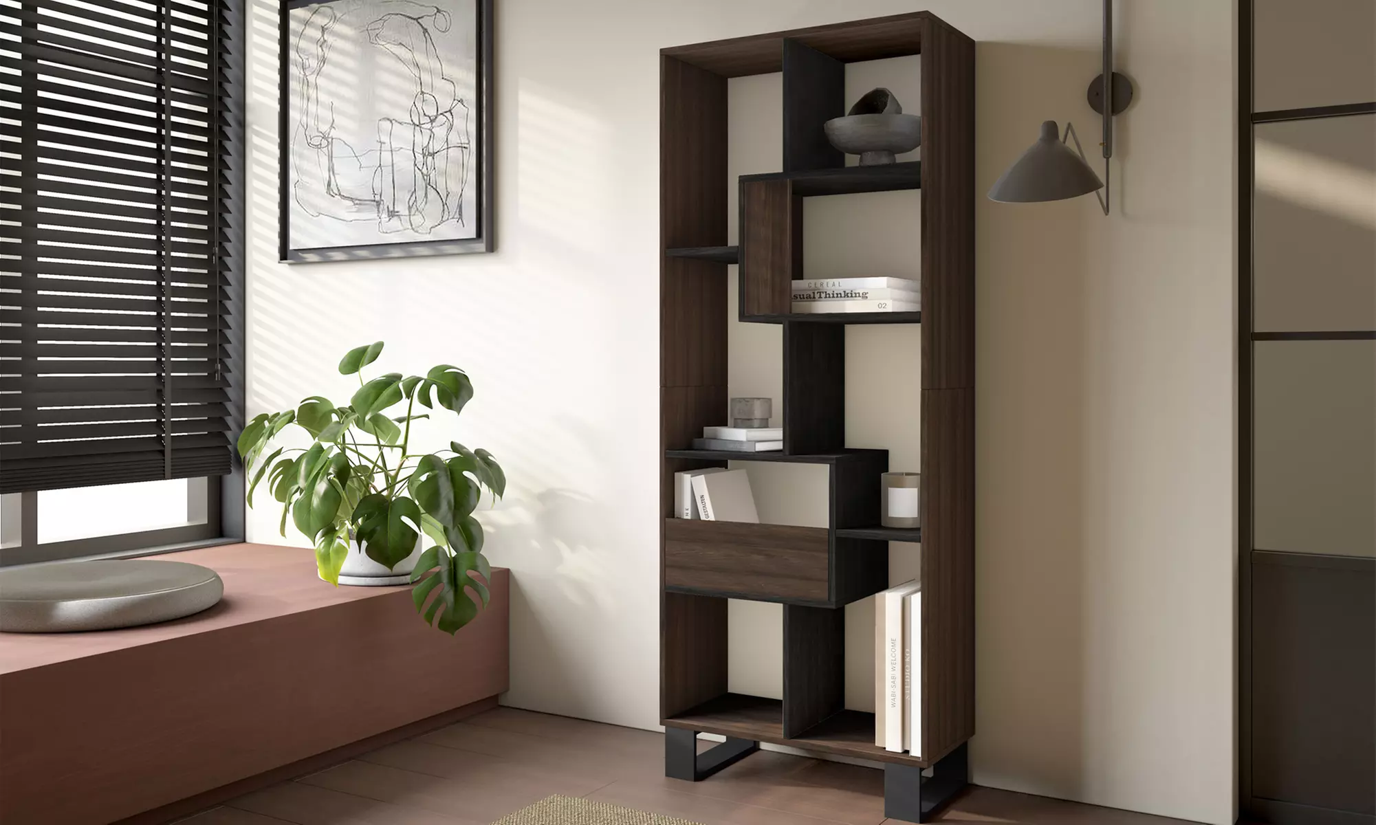 Estantería librería multiposición de diseño