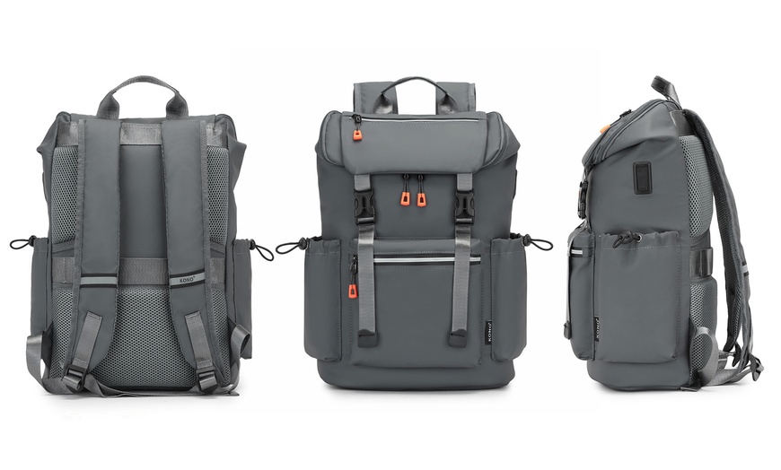 Image 9: Backpack with USB Charging and Dedicated Laptop Sleeve