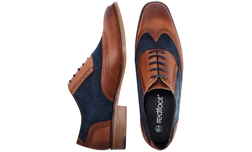 Image 31: Men's Leather Gatsby Brogue Shoes