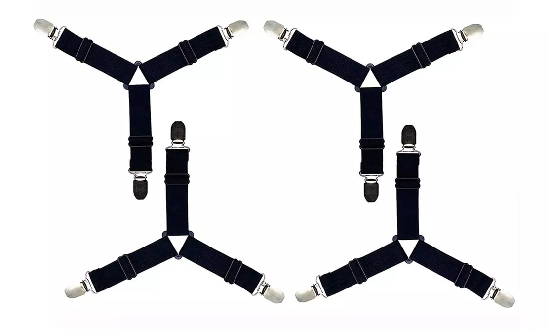 4Pcs/set Elastic Bed Sheet Grippers Belt Fastener Clips Mattress Cover Holder