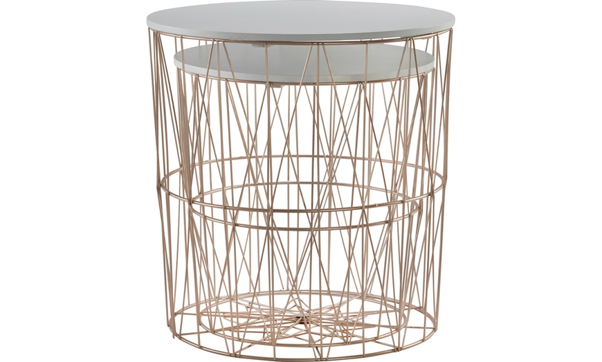 Image 4: Two Geometric Wire Coffee Tables