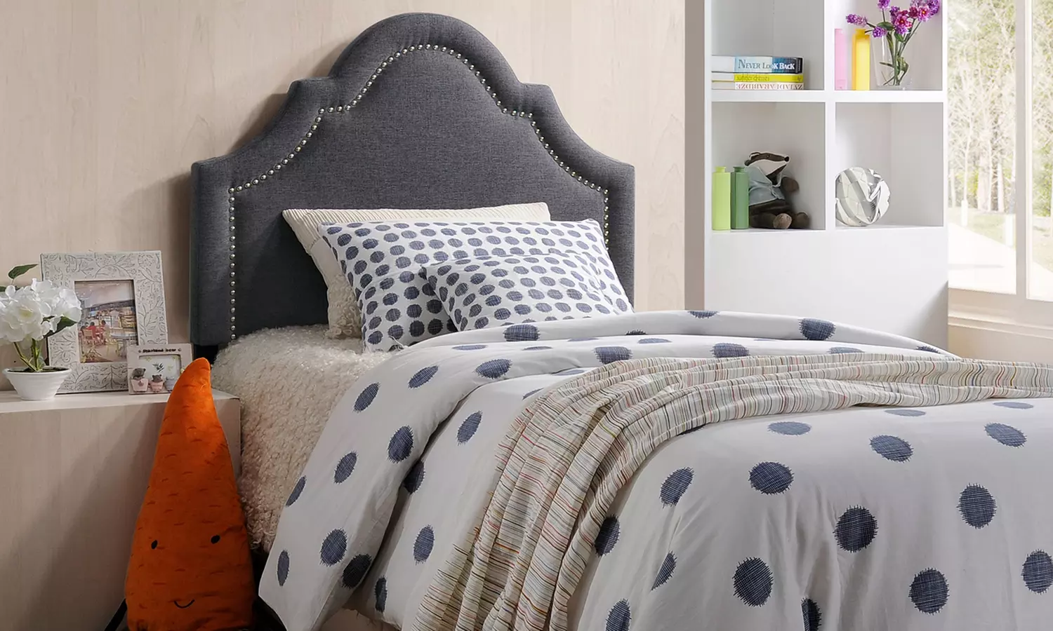 Rita Contemporary Fabric Upholstered Headboard - Second Medium