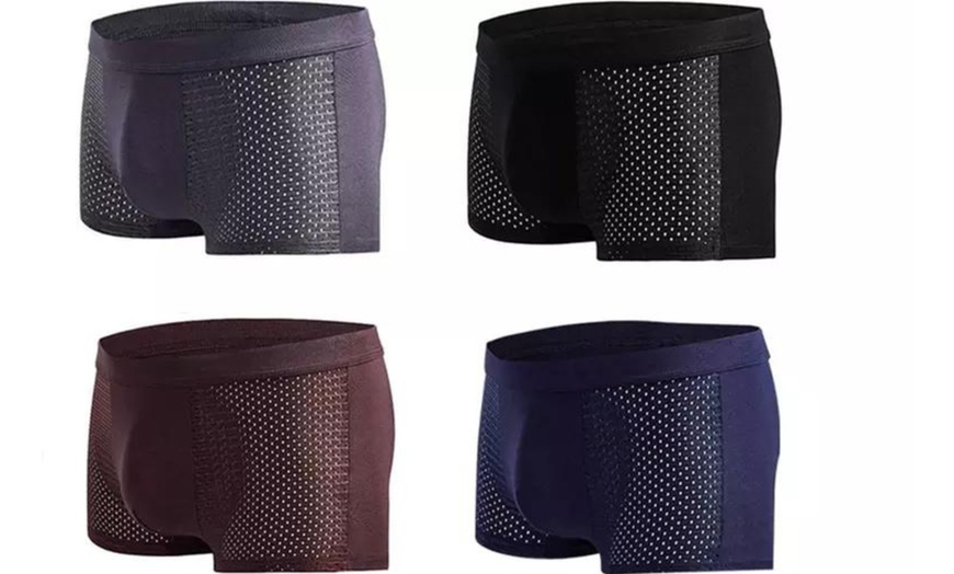 Image 2: Up to 12 Pairs of Men's Breathable Mesh Boxers