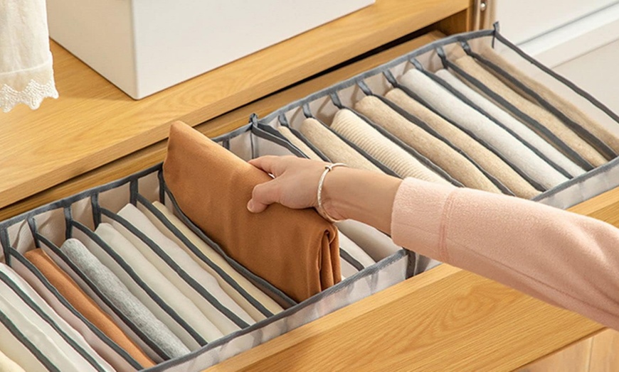 Image 4: Two-Piece Foldable Drawer Divider Clothes Storage Organisers