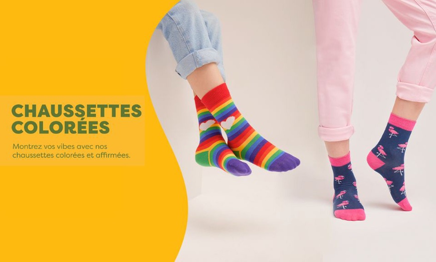 Image 1: 2 paires achetées = 2 offertes ! Chaussettes bio avec Natural Vibes