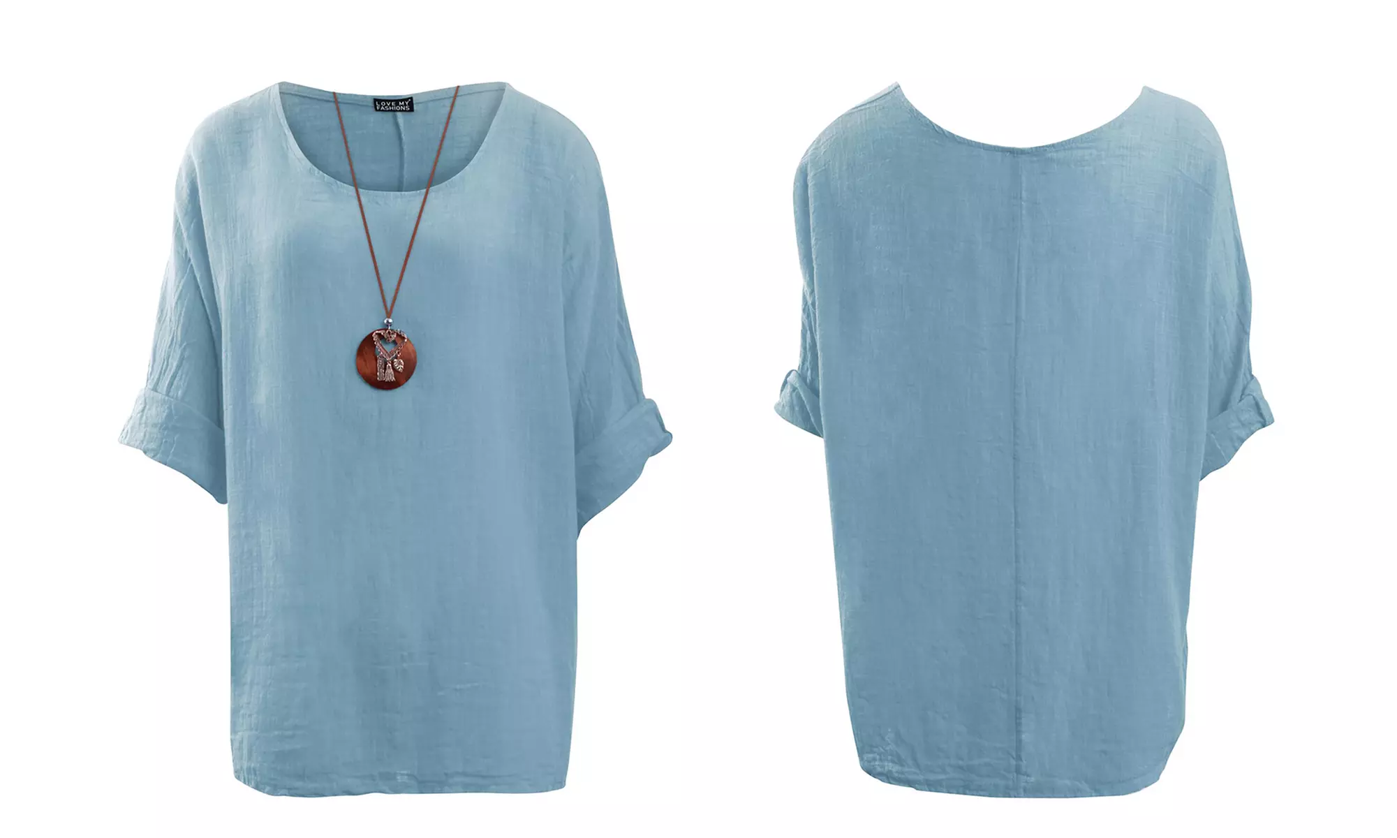 Love My Fashions Women's Plain Necklace Tunic Top
