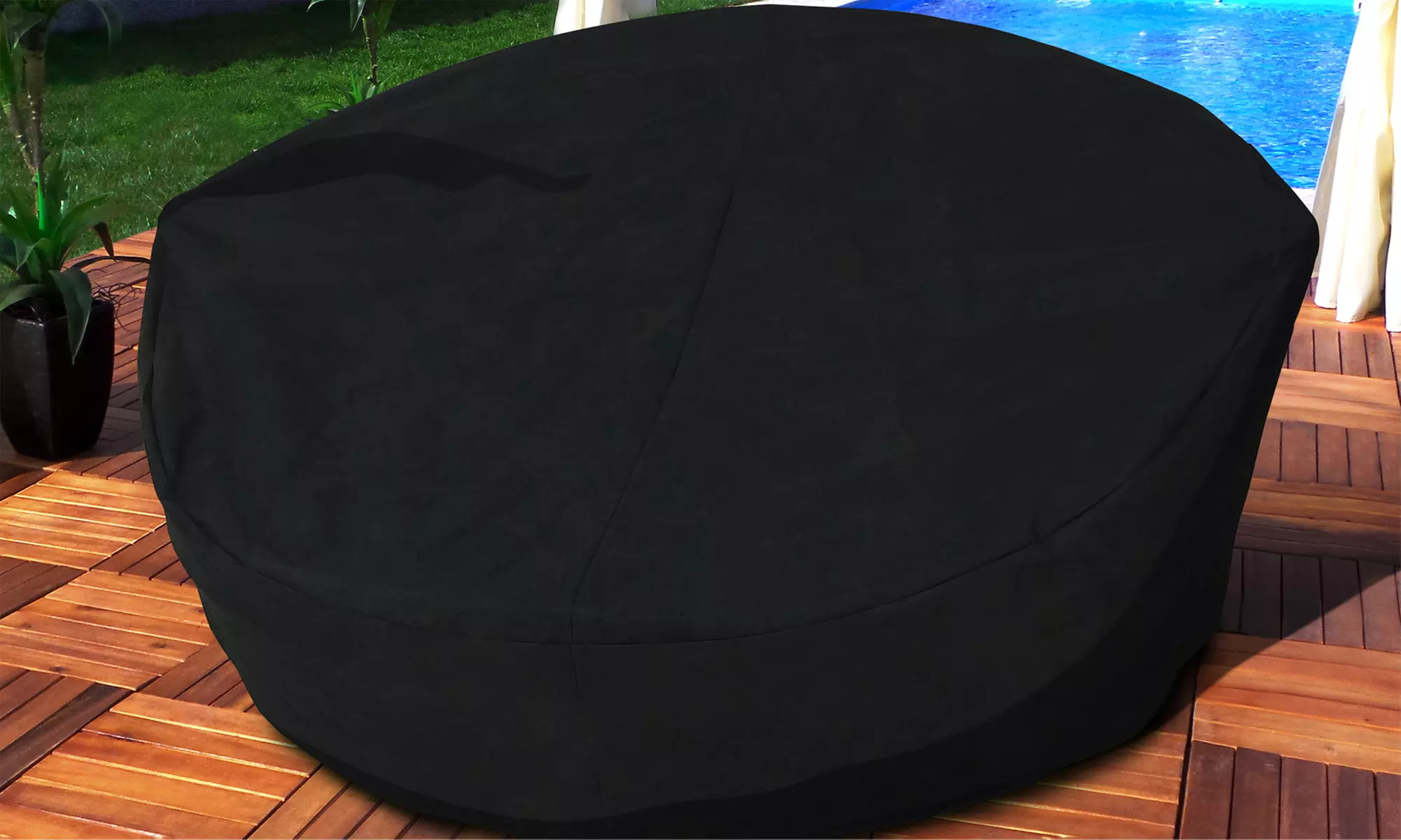 Rotan eiland tuinmeubelset met parasol in kleur naar keuze