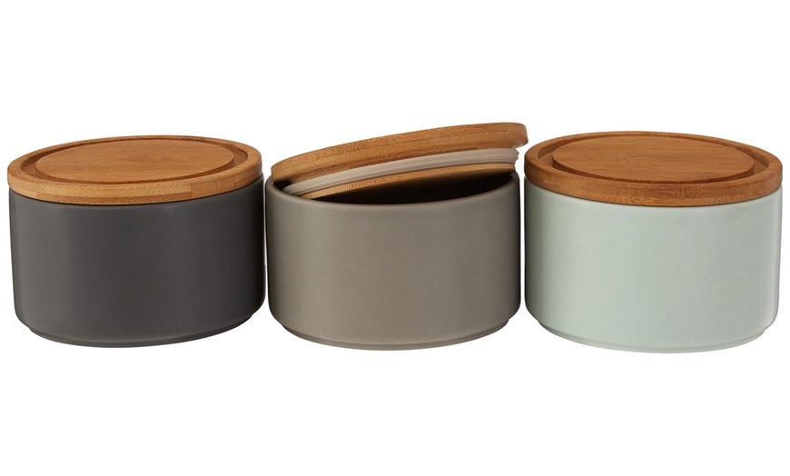 Image 8: Three Stackable Storage Canisters