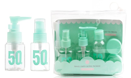 Set 7 flaconi da viaggio in plastica