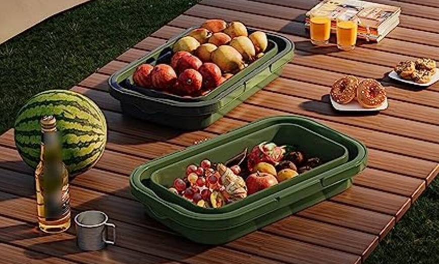 Image 4: Foldable Picnic Basket with Lid