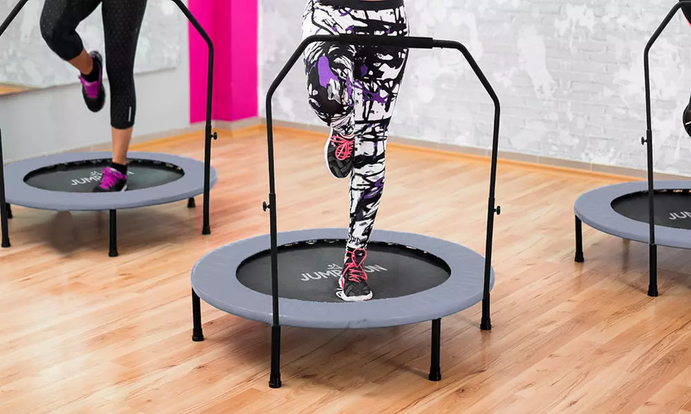 Jump4fun Mini-Fitness-Trampolin mit Doppel-Stange