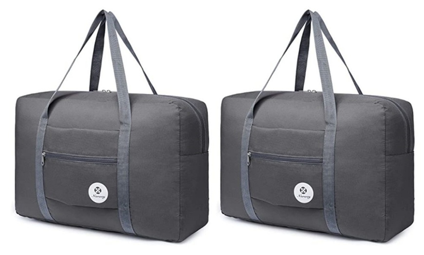 Image 3: One or Two Foldable Travel Holdall Carry-On Duffle Bags