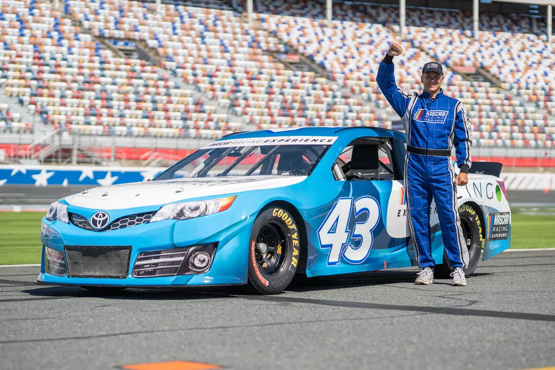 Feel the pace w/ 5-min track drive and action-packed NASCAR ride-along