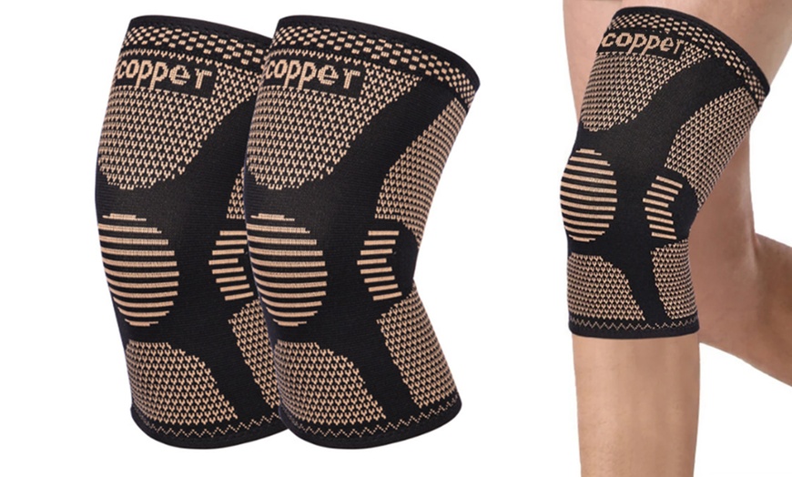 Image 1: Copper Knee Protector Joint Support Knee Pads