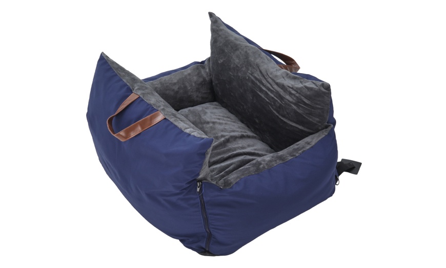 Image 3: Plush Pet Car Seat Bed