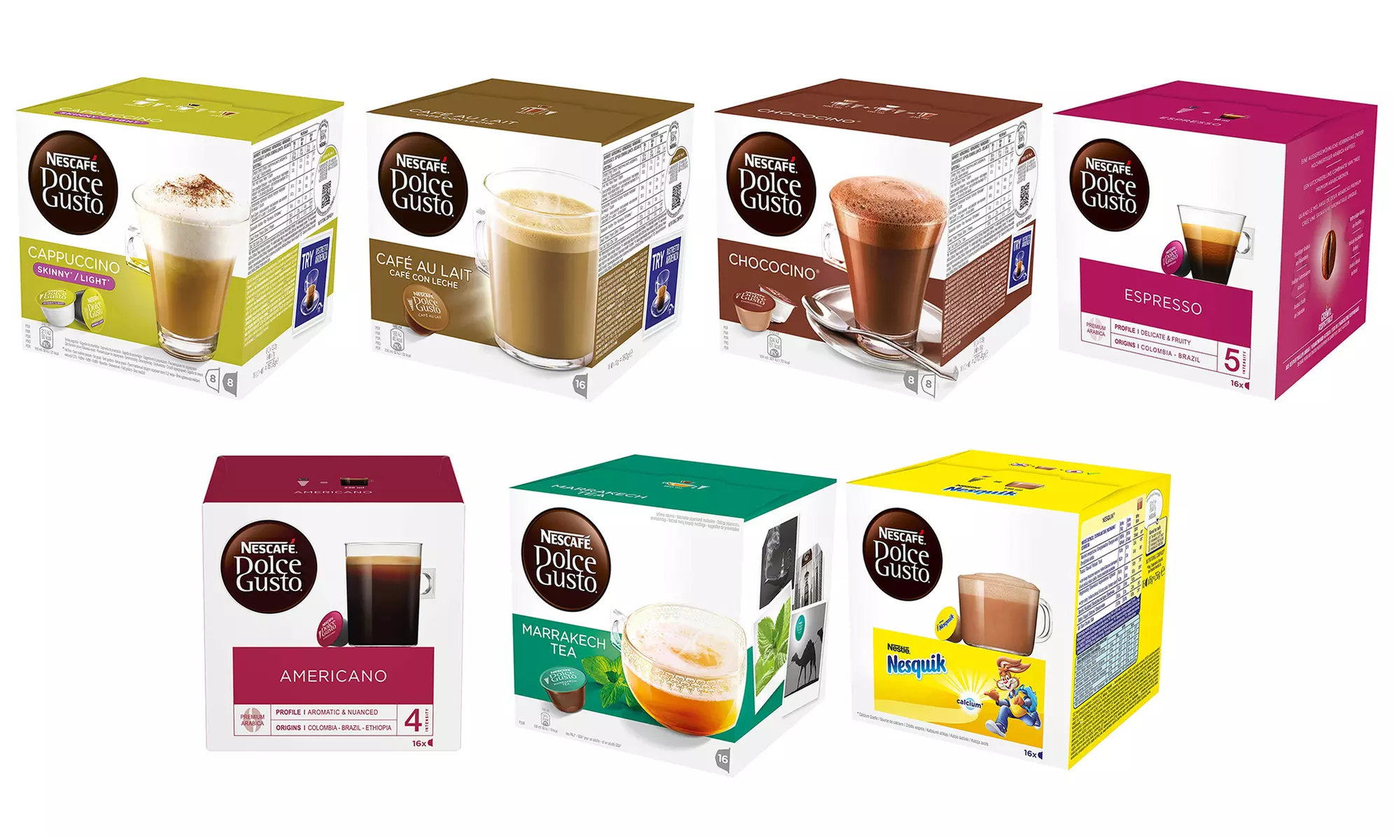 Selection of 64 Nescafe Dolce Gusto Pods in Choice of Flavours - Primary Image