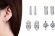 1, 2 ou 4 paires de boucles d'oreilles Huggie avec zircon cubique - Second Medium