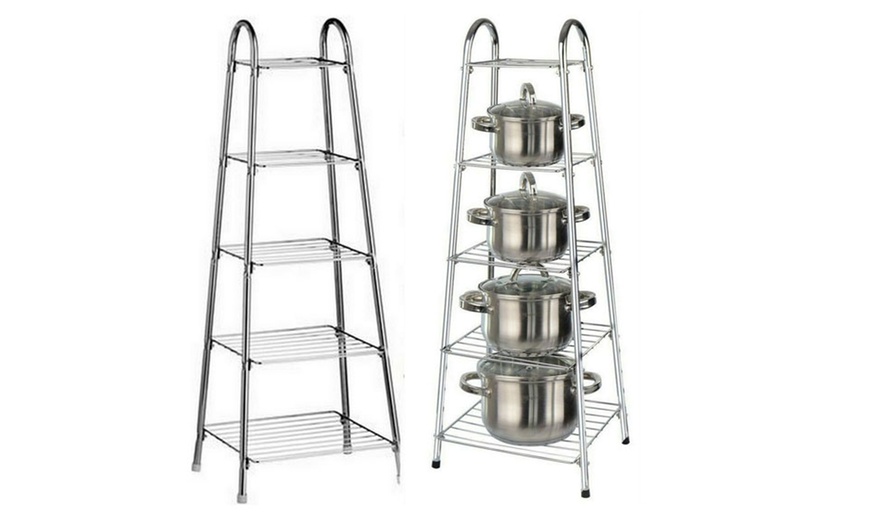 Image 2: Five-Tier Kitchen Pan Stand