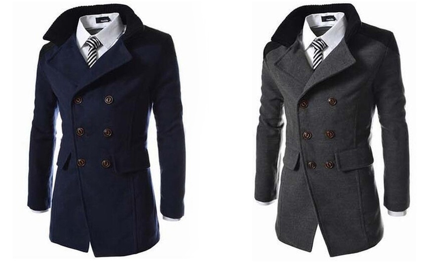 Image 4: Men's Contrasting Collar Coat 