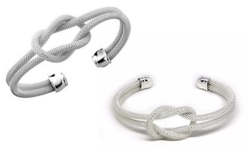 Image 3: Love Twisted Silver Cuff Bracelet