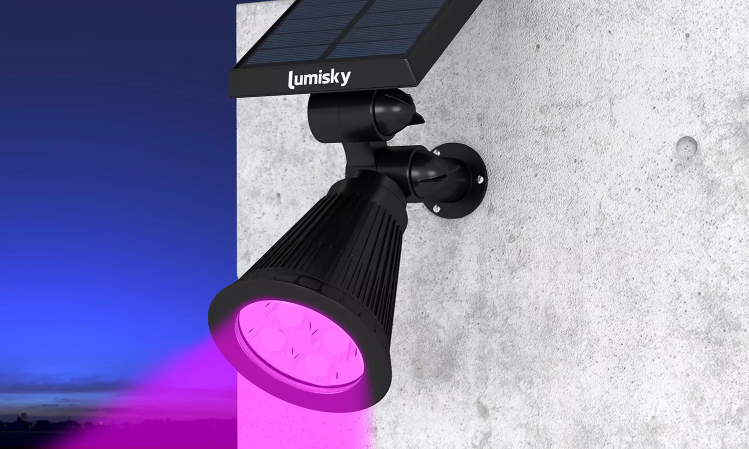 1, 2 ou 4 projecteurs solaires 2en1 Spiky 4 LED multicolores - Second Medium