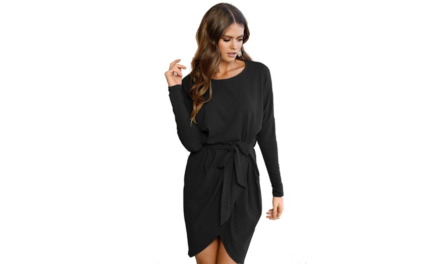 Image 4: Long-Sleeved Wrap Style Dress