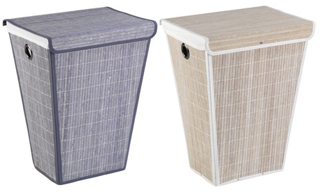 Cesto portabiancheria conico Wenko in bambù, disponibile in 2 colori
