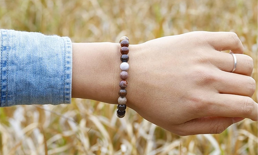 Image 9: Bracelet en perle de jaspe et agate