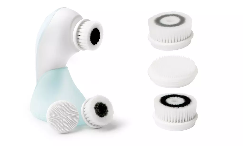 MoxiSpin Mini Facial Cleansing Brush (Brush, Brush with Extra Replacement Heads, and Replacement Heads)  - Primary Image